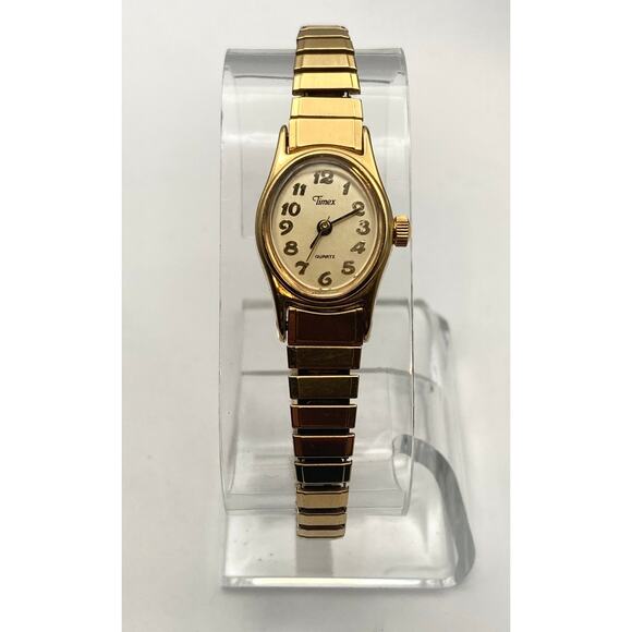 VTG Timex BA Cell Womens Petite Watch 18mm New Battery - Stretch Expansion Band - Picture 2 of 8